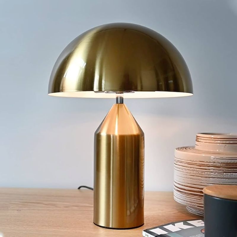 Photo 1 of DUSONE Table Lamp Attolo, Mushroom Metal Table Lamp, Minimalist Modern Table Lamp, Bedside Bronze Desk Lamp, 3 Lamp Holders Design for Living Room, Coffee Table, Dresser, Study Room, Office