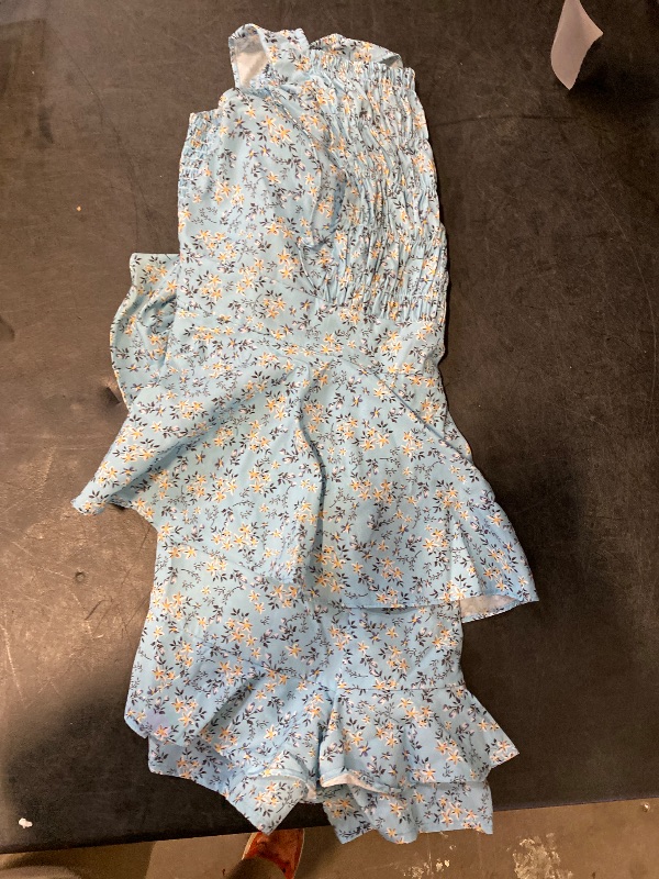 Photo 1 of SIZE M Farktop Womens Sexy Summer Romper Floral Square Neck Ruffle Strap Layer Hem Shorts Jumpsuits