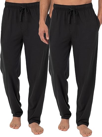 Photo 1 of Size L Fruit of the Loom Men's Extended Sizes Jersey Knit Sleep Pajama Lounge Pant (1 & 2 Packs)