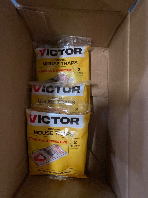 Photo 1 of Victor Mouse Traps M150-12, Metal Pedal, Sustainably Sourced FSC Wood, Wooden Mouse Traps - Pack of 3