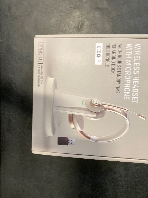 Photo 1 of Wireless Headset, Bluetooth Headset with Microphone, AI Noise Canceling Mic & USB Dongle, Wireless Headphones with Mic Mute & Charging Base for Work from Home/Office/Call Center/PC/Laptop/Zoom
