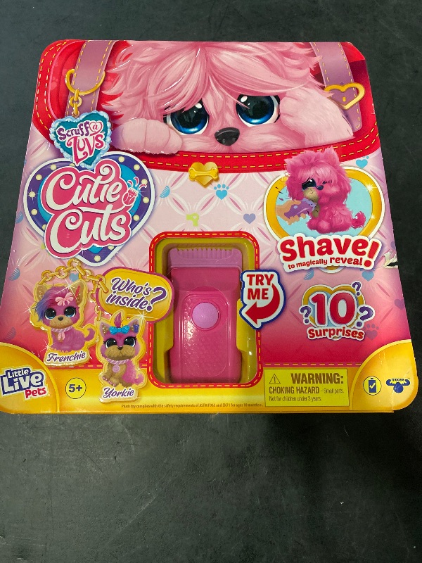 Photo 1 of Little Live Scruff-A-Luvs Cutie Cuts: Shave, Reveal and Style, Plush Rescue Pet - Pink Puppy