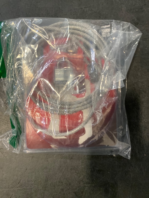 Photo 1 of Master Lock 715DAT Braided Steel Car Cover Cable with Laminated Steel Padlock, 7 ft cable and 1-1/8 in. Wide Lock