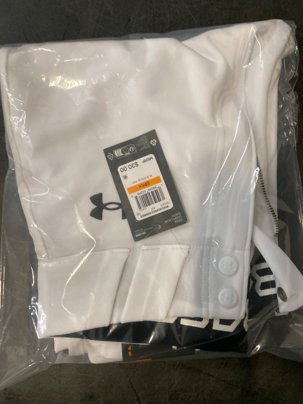 Photo 1 of Size Small Under Armour Men's Utility Baseball Straight Leg Pant Pipe 22, (100) White / / Black, Small