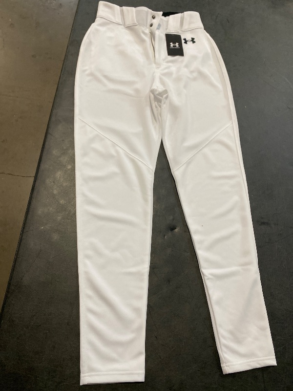 Photo 1 of Size Small Under Armour Men's Utility Baseball Straight Leg Pant Pipe 22, (100) White / / Black, Small