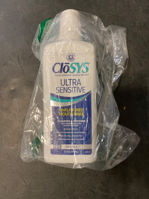 Photo 1 of CloSYS Ultra Sensitive Mouthwash, Unflavored Alcohol Free, Dye Free, pH Balanced, Helps Soothe Entire Mouth – 32 Oz