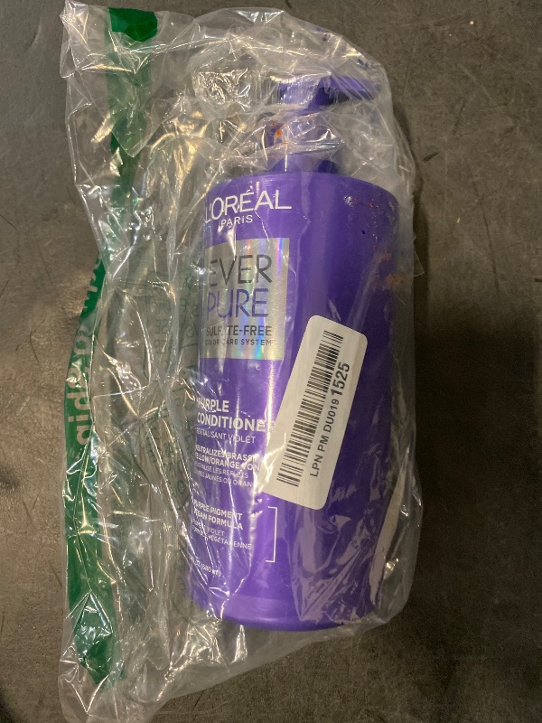 Photo 1 of L’Oreal Paris Sulfate Free Brass Toning Purple Conditioner for Blonde, Bleached, Silver, or Brown Highlighted Hair, EverPure, 23 Fl Oz (Packaging May Vary)