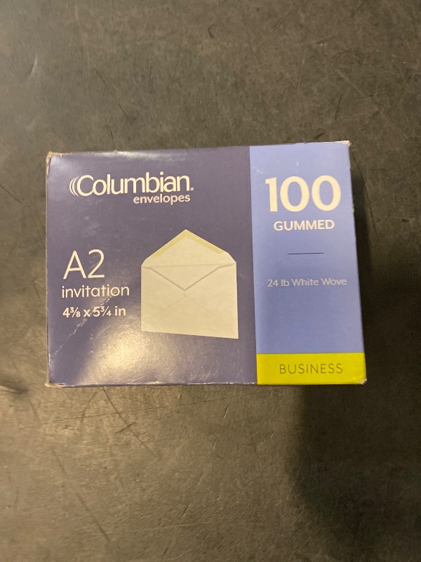 Photo 1 of Columbian Invitation Envelopes, A2, 4-3/8 x 5-3/4 Inches, White, 100 Per Box (CO198)