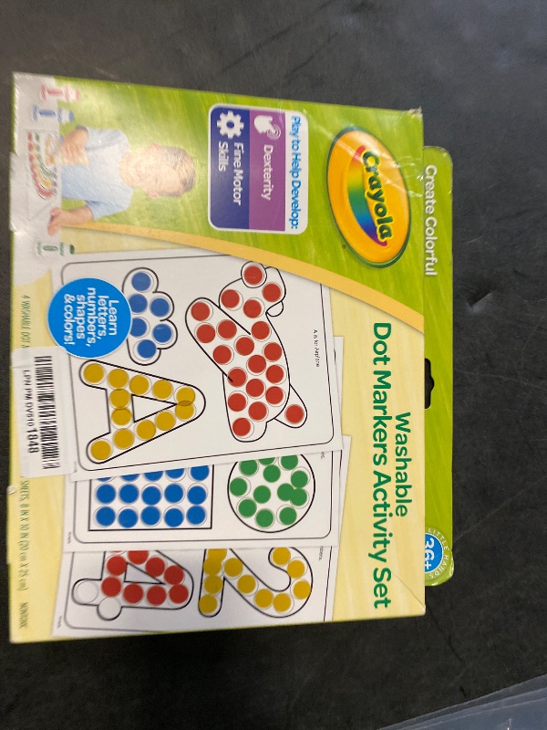 Photo 1 of Crayola Washable Dot Markers Activity Set, 30 Toddler Coloring Pages & 4 Washable Markers, Dot Paints for Toddlers, Toddler Gifts, Ages 3+