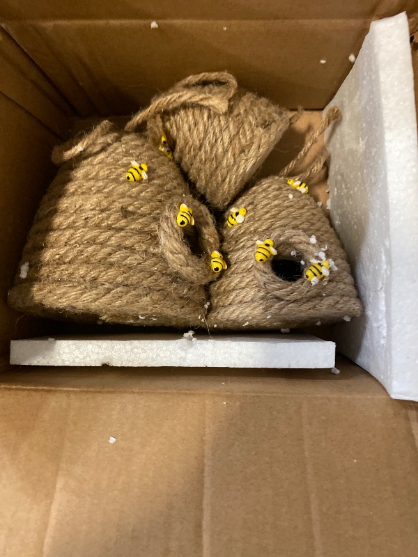 Photo 1 of Bee Hive Decor 3 Pack Farmhouse Bee Decorations, Rustic Bee Themed Home Decor, Spring Summer Bee Home Decor for Kitchen, Living Room, and Shelves, Sunflowers Decorations