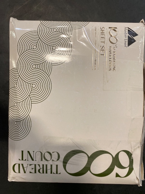 Photo 1 of Mayfair Linen 100% Egyptian Cotton California King Size Sheets Set - 4 PC Luxury Set, 600 Thread Count Egyptian Cotton Sheets Cal King Size (White), Cooling, 16" Deep Pocket Sateen Hotel Bedsheet