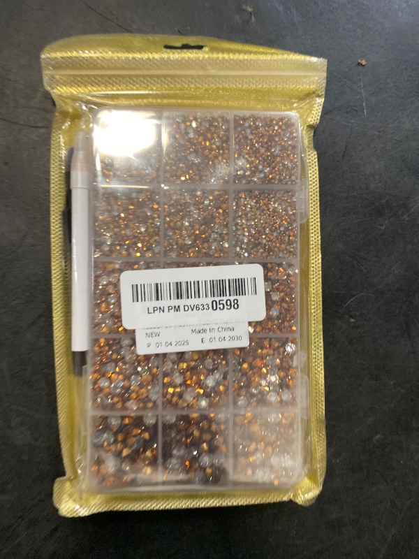 Photo 1 of 16000Pcs Resin Rhinestones with Tweezers for Crafting, Gold 2-6mm Mixed Sizes Flatback Gems, Bedazzling Crystal for DIY Crafts Clothing Tumblers Mugs Shoes Fabric Nail Art