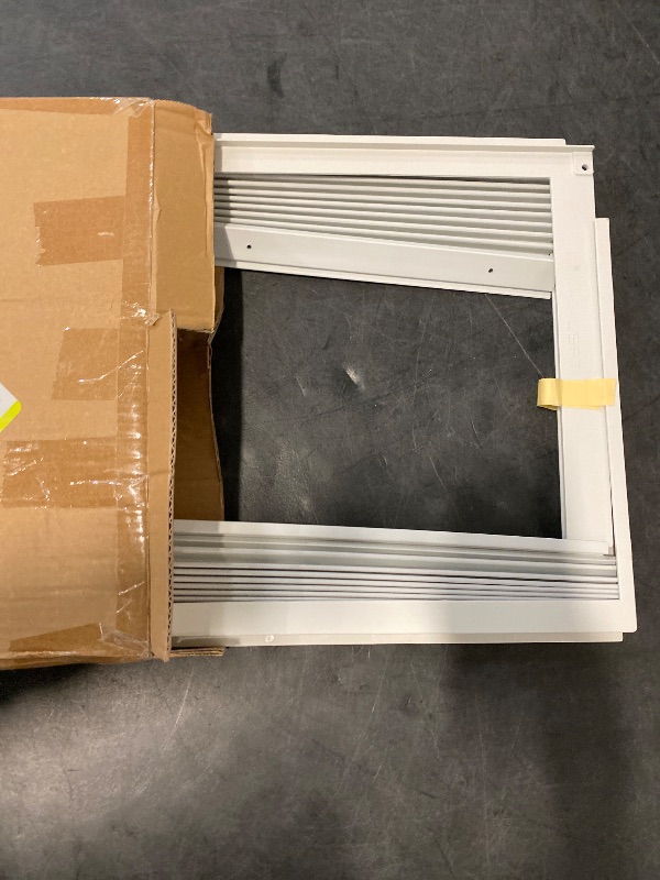 Photo 1 of Flamorrow Window Air Conditioner Side Panels with Frame, Fits 22,000 BTU Window Air Conditioners, AC Accordion Filler Kit and Air Conditioner Curtain Replacement for Window AC Units