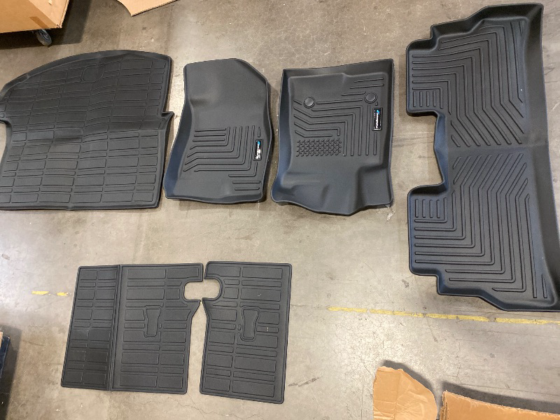 Photo 1 of Floor Mats & Trunk Mat & Backrest Mat for 2025 Nissan Kicks TPE All Weather Protection 2 Rows Car Floor Liners & Cargo Liners (Fit Upper Layer) with Velcro Rear Seats Backrest