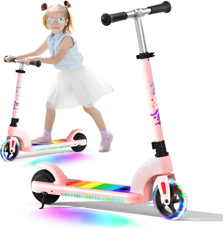 Photo 1 of ANHAO Electric Scooter for Kids Ages 6-12 (Mainly 6-10), Kids Electric Scooter with Adjustable Height, Kick Scooter for Kids up to 110 Lbs, up to 6Mph