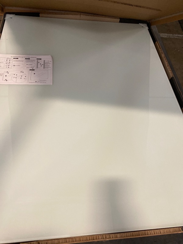Photo 1 of 36" x 48" Glass Whiteboard, Magnetie Dry Erase Board of Frameless, Minimalist Style Glass White Board for Wall, Office, Home,School
