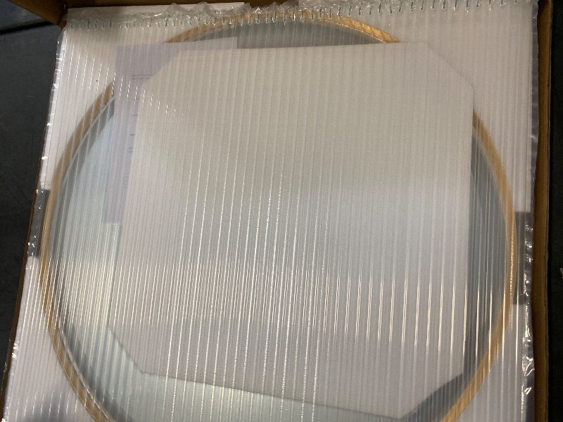 Photo 1 of 28 Inch Round LED Mirror for Bathroom,Gold Metal Frame Lighted Vanity Mirror,Wall Mounted Circle with Lights,6000K Anti-Fog & Dimmable Touch Switch, Waterproof IP54