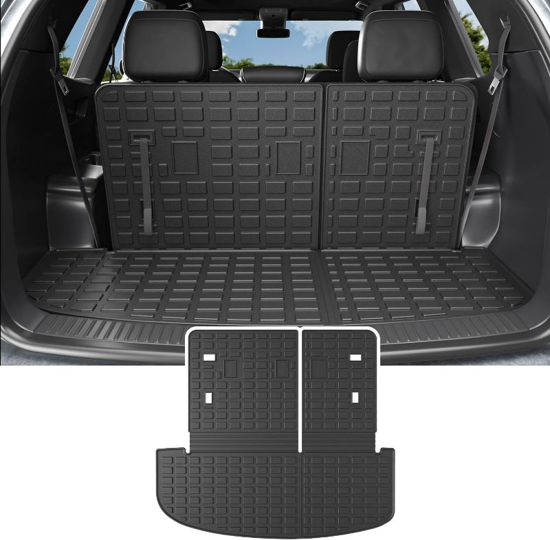Photo 1 of powoq Cargo Mat Compatible with 2020-2025 Kia Telluride Trunk Mat Cargo Liner TPE Back Seat Protector Trunk Liner Replacement for 2020-2025 Kia Telluride Accessories