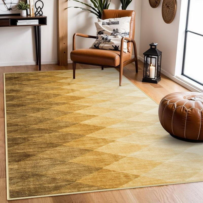 Photo 1 of Lahome 8x10 Modern Ombre Kids Room Rug, Washable Rug for Nursery, Stain Resistant Diamond Soft Boys Room Rugs for Bedroom with Non Slip Backing