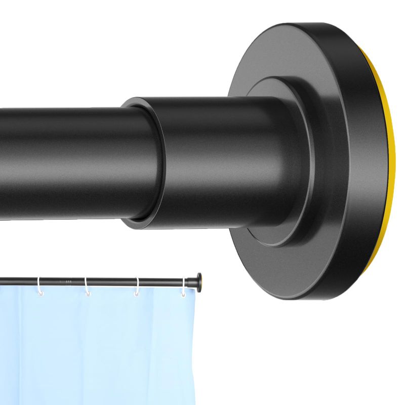Photo 1 of CorkLatta Black Shower Curtain Rod 31 to 80 Inch,1 Inch Diameter Adjustable Spring Tension Stainless Steel Telescoping Rod,Easy Install,No Rust