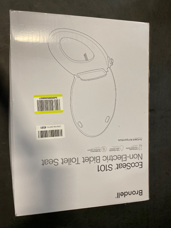 Photo 1 of Brondell Bidet Toilet Seat Non-Electric Swash Ecoseat, Fits Elongated Toilets, White - Dual Nozzle System, Ambient Water Temperature - Bidet with Easy Installation
