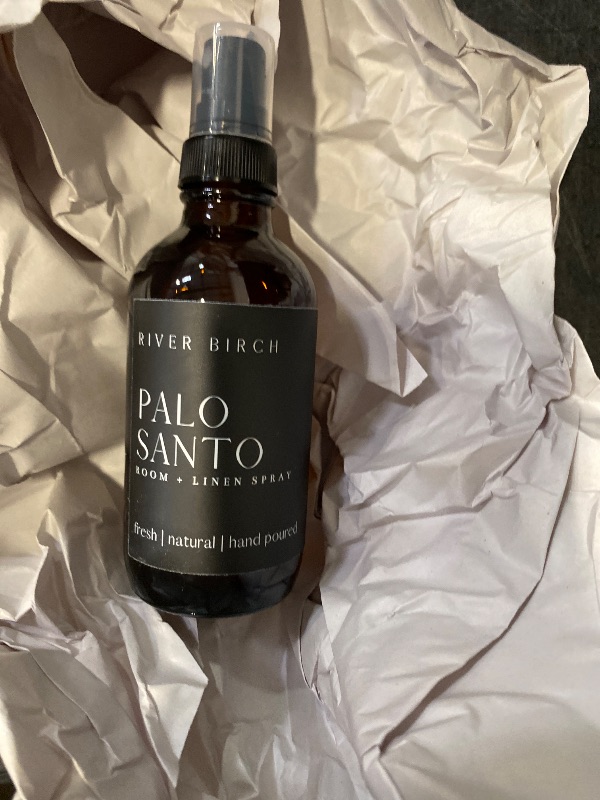 Photo 1 of River Birch Luxury Linen and Room Spray - Palo Santo Home Signature Scent - Room Fragrance Spray - Fragrant Fresh Linen Air Freshener For Bedding - Handmade in Texas - 4 oz Glass Amber Bottle