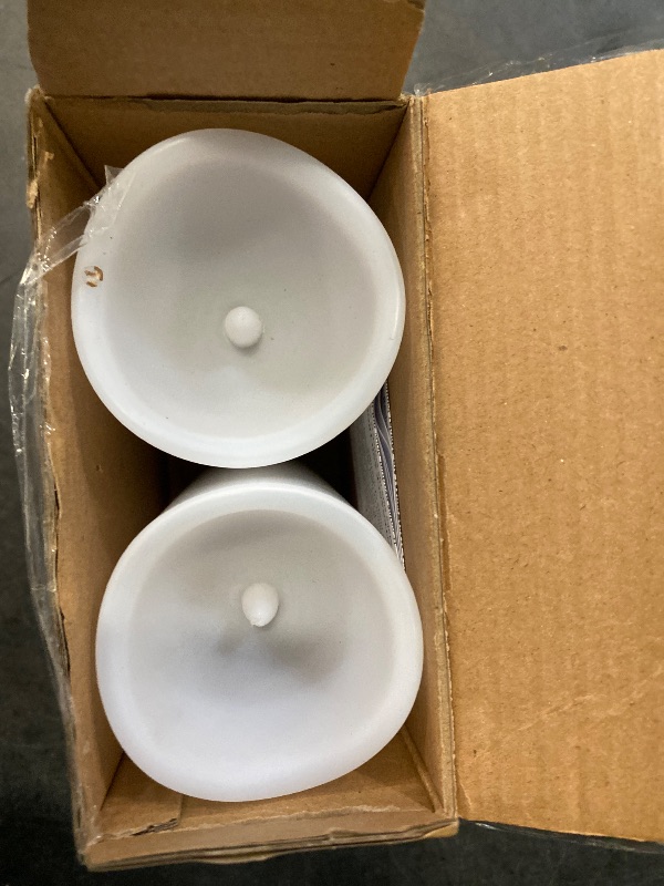 Photo 1 of JOHOO Solar Candles Outdoor Waterproof Set of 2 Flameless Pillar Candles with Flickering LED, 3’’x6’’