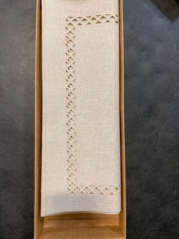 Photo 1 of Placemats Set of 4 for Dining Table with Hollow Edge Design- Table Mats 12x 18 Inch, Cloth Place mats Machine Washable (Beige 4pcs)