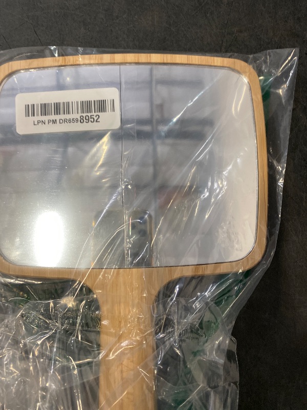 Photo 1 of YEAKE Hand Mirror,Natural Bamboo Handheld Mirror with Handle, Single-Sided Portable Travel Vanity Mirror for Men & Women,6.9" W x 9.9" L