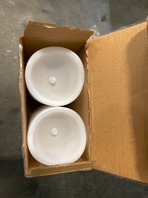 Photo 1 of JOHOO Solar Candles Outdoor Waterproof Set of 2 Flameless Pillar Candles with Flickering LED, 3’’x6’’