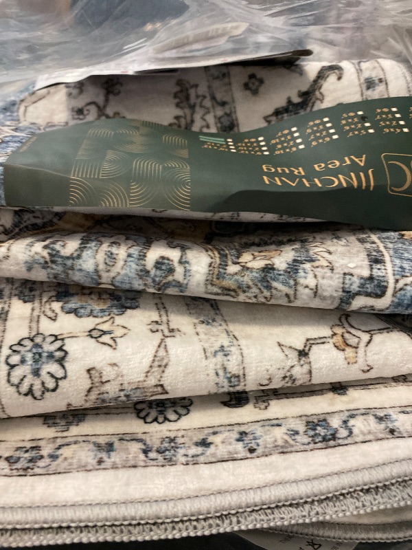 Photo 1 of jinchan Runner Rug 3x8 Vintage Hallway Runner Boho Washable Rug Floral Medallion Retro Non Slip Classic Thin Soft Carpet for Kitchen Bedroom Bathroom Laundry Room Doorway Blue