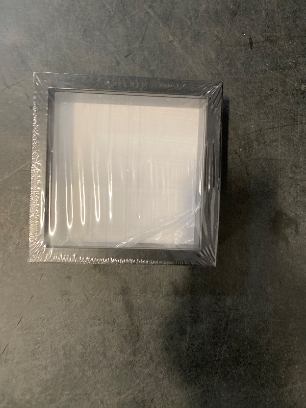 Photo 1 of 5x5 Shadow Box Picture Frame with Soft Linen Back - Metal Push Pins Included, Memory Box Display Case for Memorabilia Flower Awards Medals Wedding Photos, Black