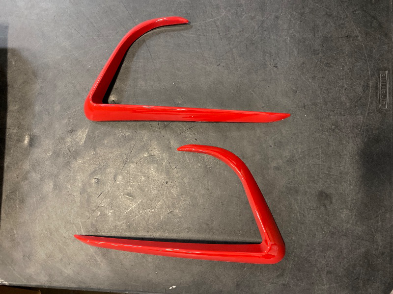 Photo 1 of Front Fog Light Trim Eyebrow Spoiler Cover Fog Lamp Frame Blade Trim Fit for 2017-2022 Tesla Model 3 Exterior Decoration Accessories (Glossy Red)
