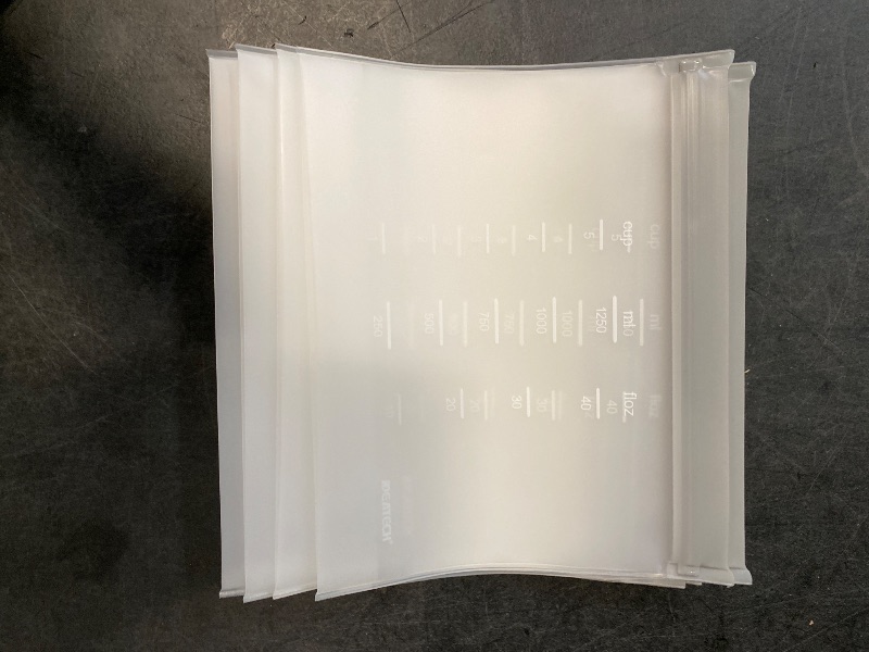 Photo 1 of Dishwasher Safe Reusable Storage Bags Stand Up - BPA Free Reusable Sandwich Bags - Leakproof Gallon Freezer Bags, Silicone Food Storage Bags - Grey 12 Sandwich Bags