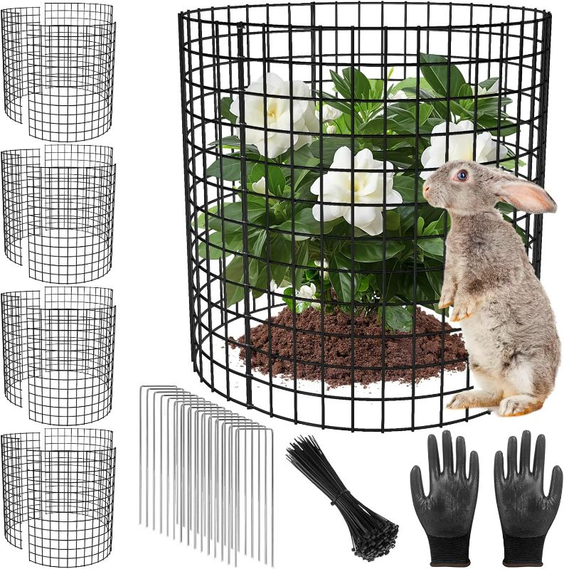 Photo 1 of 5 Pack Plant Protector from Animals, 17x14 inch Wire Plant Cages Mesh Plant Cage Garden Plant Protector, Sturdy Bunny Barricades Chicken Wire Cloche Plant Protectors for Keeping Bunny Animals Out