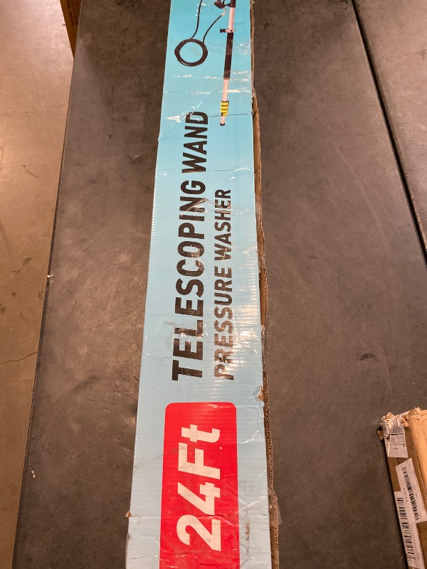 Photo 1 of 24 FT Telescoping Pressure Washer Wand with Pressure Washer Extension Wand, Brush Head, Gutter Cleaner, 5 Spray Nozzle Tips, 2 Hose Adapters and Support Belt