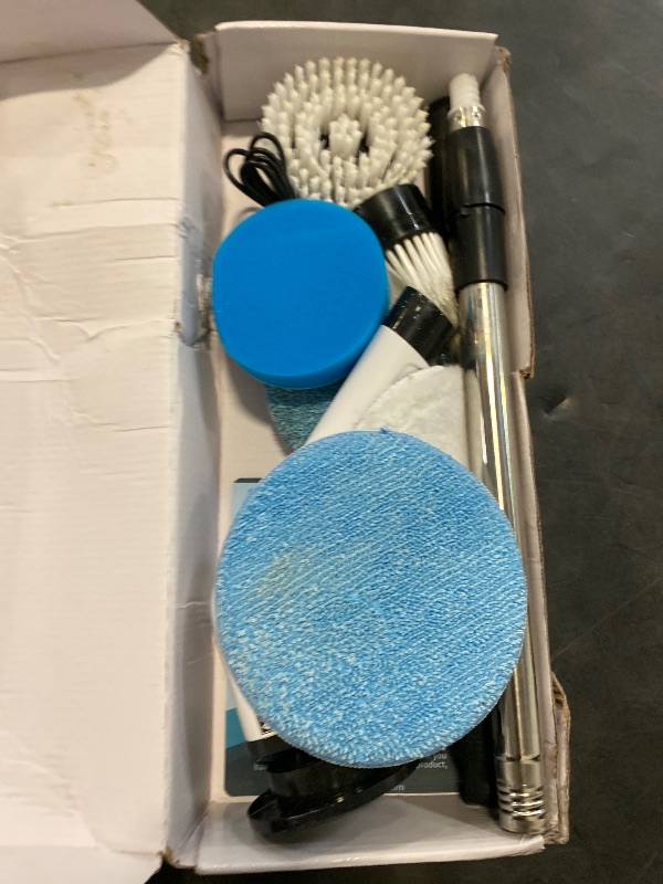 Photo 1 of Bomves Electric Spin Scrubber, Cordless Cleaning Brush Scrubber for Home, 400RPM/Mins-8 Replaceable Brush Heads-90Mins Work Time, 3 Adjustable Size, 2 Speeds for Bathroom Shower Bathtub Glass Car