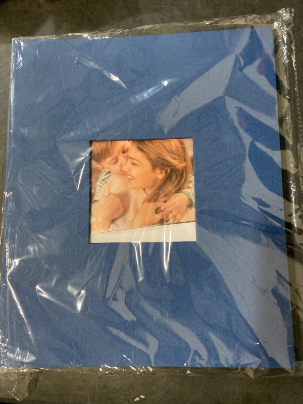 Photo 1 of Lanpn Photo Album 11x14, Linen Hard Cover Acid Free Slip Slide in Photo Albums Sleeves Holds 100 Top Load Vertical Only 11x14 Pictures (Blue)