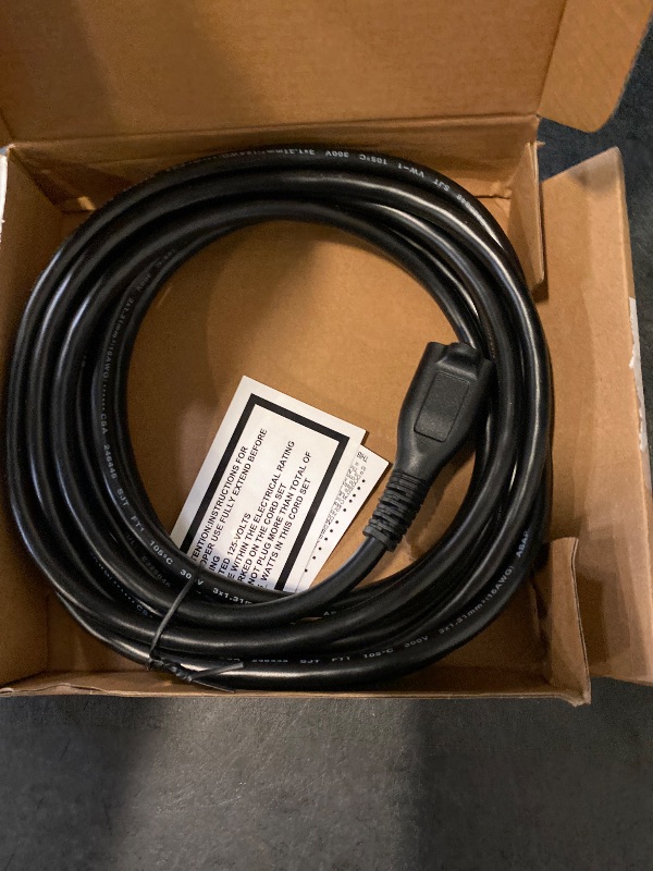 Photo 1 of Amazon Basics Extension Cord, 15 Ft, 3 Prong Outlet Extender, Indoor Extension Cord, 13 Amps, 125V, Black