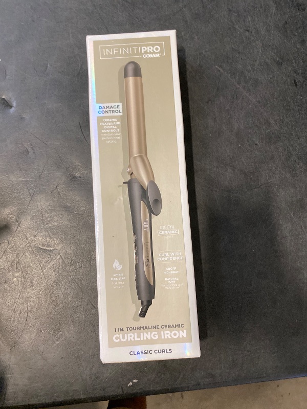 Photo 1 of INFINITIPRO BY CONAIR Tourmaline Ceramic 1-inch Curling Iron, 1-inch Digital Curling Iron, 1-inch barrel produces classic curls – for use on short, medium, and long hair