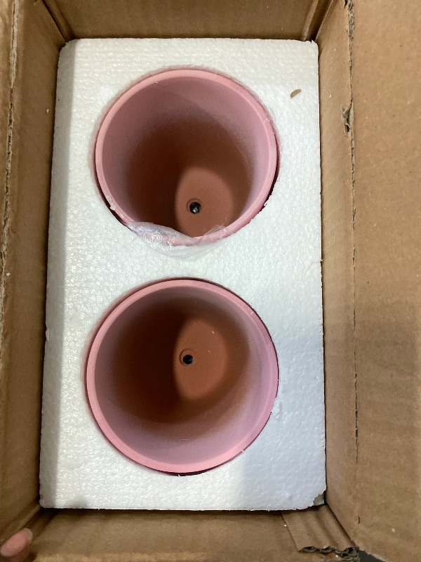 Photo 1 of vensovo 4 Inch Small Peach Pink Terracotta Plant Pots with Saucer - 6 Pack Clay Flowerpots with Drainage, Great for Indoor Outdoor Plants, Crafts, Wedding Favor