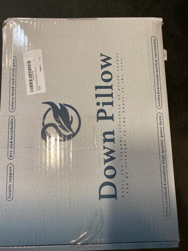 Photo 1 of Canadian White Goose Down Pillow Queen Size,900+ Fill Power Soft Side Sleeper Pillow for Sleeping Neck Pain Relief,100% Cotton Shell 600 Thread Count Bed White Hotel Quality Fluffy Pillows
