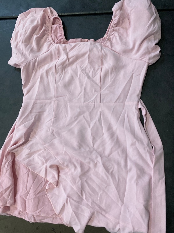 Photo 1 of Dresses for Women 2025 Tie Waist Short Sleeve Wrap Dress Wedding Guest Pink Spring L