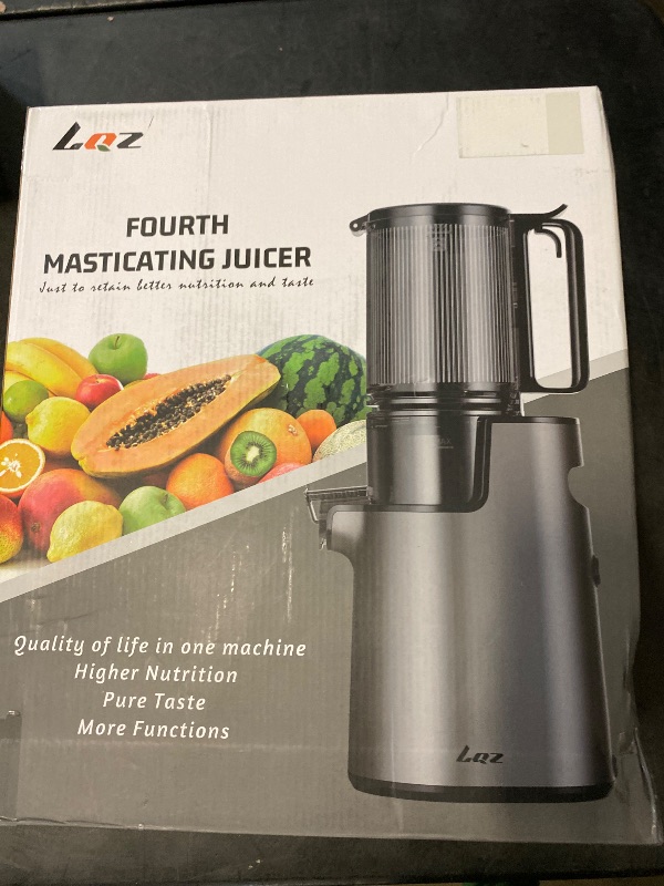 Photo 1 of Cold Press Juicer, Masticating Juicer with 5.4" Wide Feed Chute, 350w Slow Juicer Machines Fit Whole Vegetables and Fruits with High Juice Yield, Easy to Clean (Black)