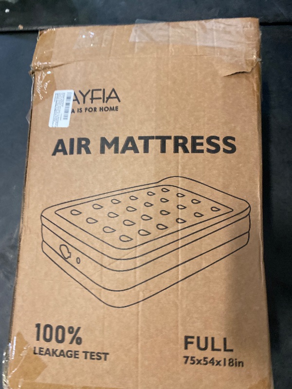 Photo 1 of Full Air Mattress with Built-in Rechargeable Pump Quick Set up Inflatable Mattress under 3 Mins for Camping & Portable Travel Blow up Bed Leak-free Luxury 18" Flocked Air Bed with Raised Pillow, Black
