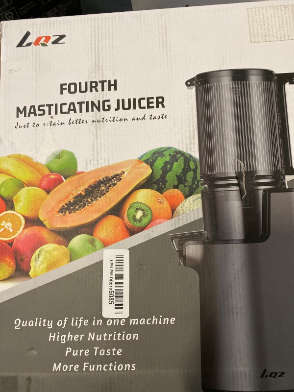 Photo 1 of Cold Press Juicer, Masticating Juicer with 5.4" Wide Feed Chute, 350w Slow Juicer Machines Fit Whole Vegetables and Fruits with High Juice Yield, Easy to Clean (Black)