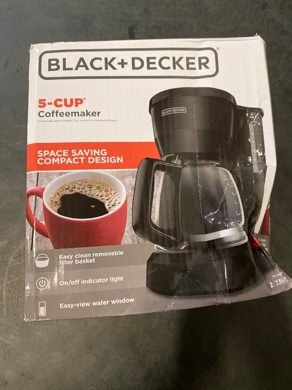 Photo 1 of BLACK+DECKER 5-Cup Coffeemaker, Black, DCM600B