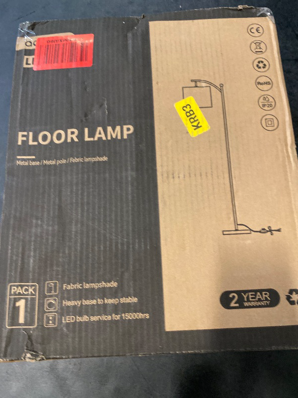 Photo 1 of addlon Floor Lamp for Living Room with 3 Color Temperatures, Standing lamp with Linen lampshade for Bedroom, Office, Lamps with 9W LED Bulb Included - Brass Gold with Beige Shade