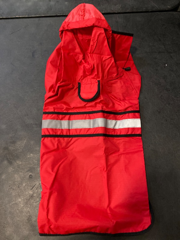 Photo 1 of (Red, Medium) Ezierfy Waterproof Dog Raincoat - Reflective Adjustable Pet Rain Coats Jacket, Lightweight Dog Hooded Poncho Raincoats for Small Dogs 