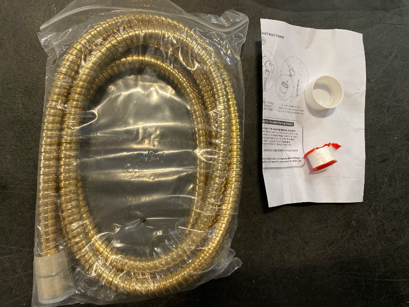Photo 1 of Extra Long Shower Hose - Stainless Steel Attachment for Handheld Head, All Metal Kink-Free Extension With Brass Insert and Nut (79", Gold)